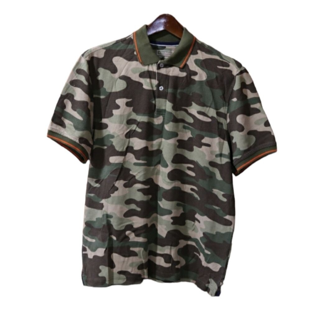 Club Room Performance Camo Polo Short Sleeve Shirt Medium